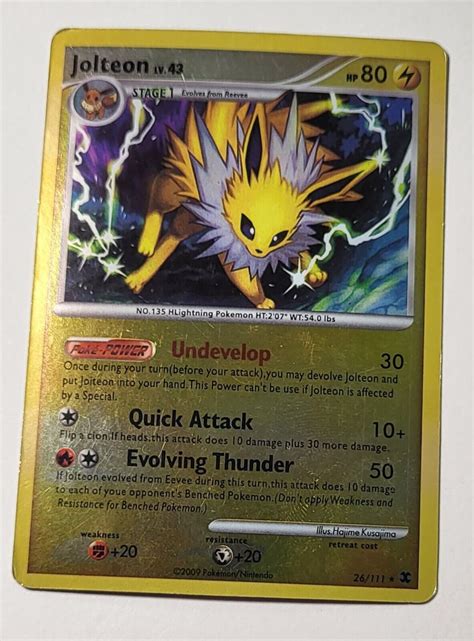 Pokémon 2009 Jolteon Lv. 43 Rare Holographic 